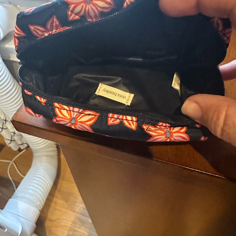 Vera Bradley Black and Red Floral Pouch